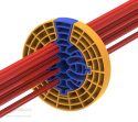 Urządzenie do organizowania, gręplowania kabli sieciowych Cable Comb Yellow-blue
