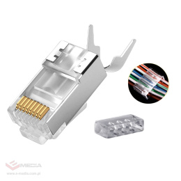 RJ45 Cat plug. 7 through shielded gold-plated