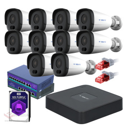 Ready set of monitoring 10 IP cameras 4Mpx 50m iR 1TB