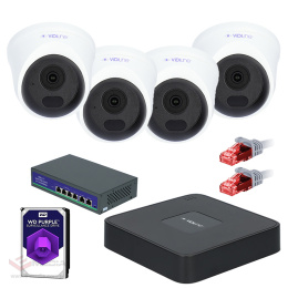 Ready CCTV set of 4 IP dome cameras 4Mpx 30m iR 1TB