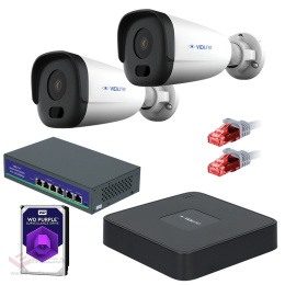 Ready set of CCTV 2 IP Tube Cameras 4Mpx 50m iR 1TB