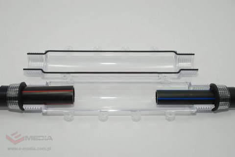 Connector, two-part connector straight for HDPE pipe 32mm by 25mm, (transparent, transparent)