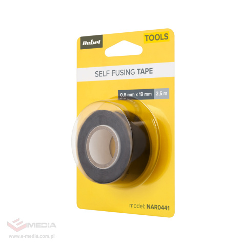 REBEL self-fusing tape (0.8 mm x 19 mm x 2.5 m) black