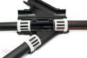T-Stück, HDPE-Rohrverbinder 40 mm mit Abgang 25 mm, ausziehbar, schwarz