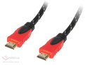 Przyłącze kabel HDMI-HDMI RED 4K 1.0m oplot