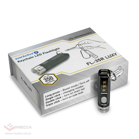 Rechargeable LED keychain flashlight everActive FL-35R Luxy