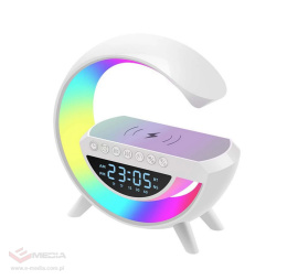RGB LED lamp with inductive charging, beam and alarm clock