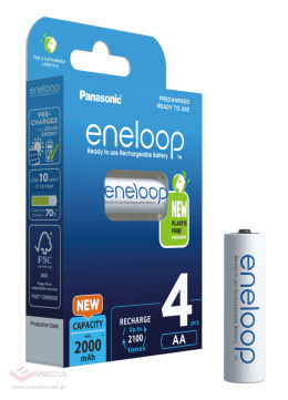 Rechargeable AA / R6 Panasonic Eneloop 2000mAh BK-3MCDE/4BE - 4 pieces (blister)