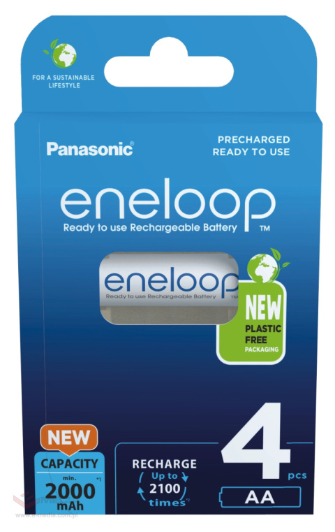 Rechargeable AA / R6 Panasonic Eneloop 2000mAh BK-3MCDE/4BE - 4 pieces (blister)