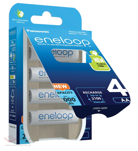 Rechargeable AA / R6 Panasonic Eneloop 2000mAh BK-3MCDE/4BE - 4 pieces (blister)