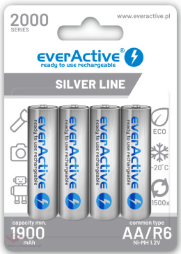 Rechargeable AA / R6 everActive Ni-MH 2000 mAh ready to use - 4 pieces
