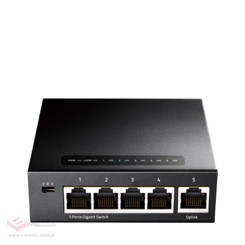 5-portowy gigabitowy przełącznik LAN SWITCH Cudy GS105 Metalowy EKO-power