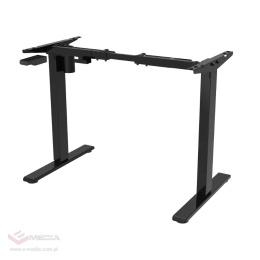 Electrically adjustable desk frame, black, anti-collision system