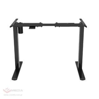 Electrically adjustable desk frame, black, anti-collision system