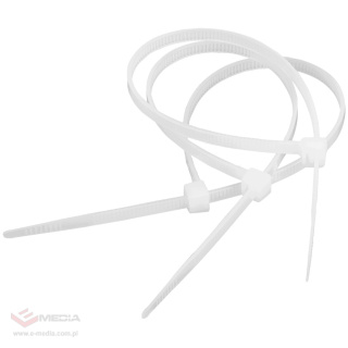 Cable tie set 2.5x100mm 3.6x150mm 3.6x200mm white 60 pcs.