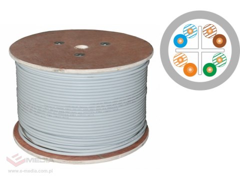 Kabel U/UTP kat.6 PVC Eca 4x2x24AWG 500m 25 lat gwarancji, badanie jakości laboratorium INTERTEK (USA) ALANTEC