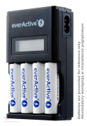 Rechargeable battery charger Ni-MH R6/AA, R03/AAA everActive NC-450 Black Edition