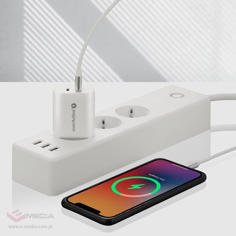 Ładowarka sieciowa everActive SC-370Q USB QC 3.0 oraz USB-C PD PPS 25W