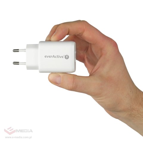 Ładowarka sieciowa everActive SC-370Q USB QC 3.0 oraz USB-C PD PPS 25W