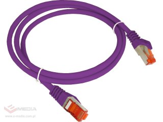 Patch-cord ALANTEC kat.6A S/FTP fioletowy 0,5m LSOH