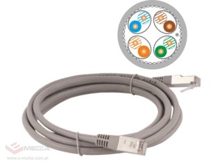 Patch-cord S/FTP kat.6A LSOH 3.0m szary ALANTEC