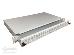 Przełącznica światłowodowa 24xSC duplex 19" 1U z płytą czołową oraz akcesoriami montażowymi (dławiki, opaski), wysuwalna ALANTEC