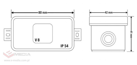 Viplast V8 Surface-mounted box 85x45x4 IP54 white