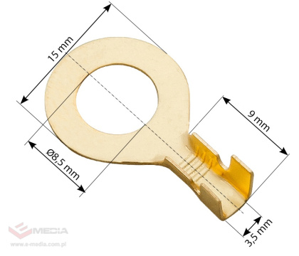 Non-insulated ring connector 8.5/15/9 10 pcs.