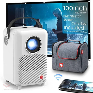 Small Portable LED Gaming & Movie Projector Vivibright M1 1920x1080 px with Bag and Screen