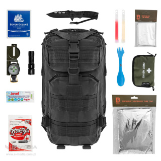 Badger Outdoor Recon Evakuierungsrucksack 25 L Schwarz - Mit Zubehör