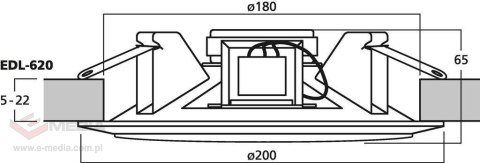 GŁOŚNIK MONACOR EDL-620 SUFITOWY OKRĄGŁY 20W BIAŁY