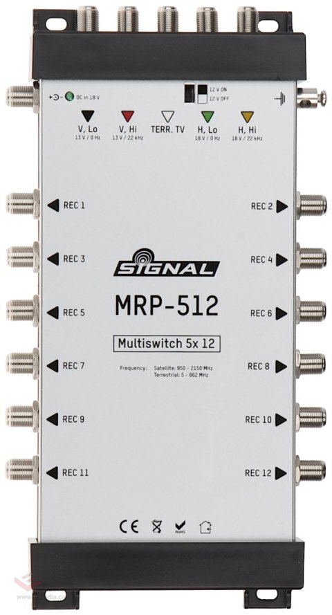 MULTISWITCH MRP-512 5 WEJŚĆ / 12 WYJŚĆ SIGNAL