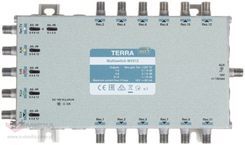 MULTISWITCH MV-512 5 WEJŚĆ / 12 WYJŚĆ TERRA