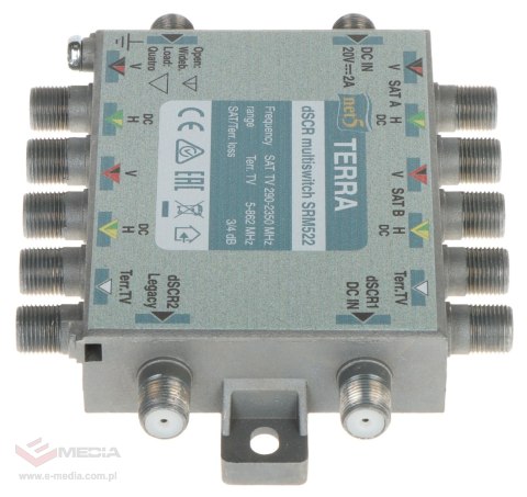 MULTISWITCH PRZELOTOWY UNICABLE I/II SRM-522 5 WEJŚĆ / 5 WYJŚĆ + 2 WYJŚCIA UNICABLE TERRA