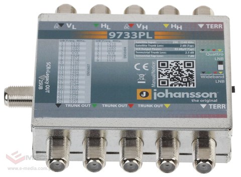 MULTISWITCH UNICABLE I/II MS-9733PL 5 WEJŚĆ / 5 WYJŚĆ + 1 WYJŚCIE UNICABLE JOHANSSON