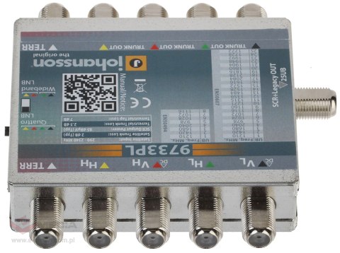 MULTISWITCH UNICABLE I/II MS-9733PL 5 WEJŚĆ / 5 WYJŚĆ + 1 WYJŚCIE UNICABLE JOHANSSON