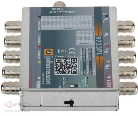 MULTISWITCH UNICABLE I/II MS-9733PL 5 WEJŚĆ / 5 WYJŚĆ + 1 WYJŚCIE UNICABLE JOHANSSON