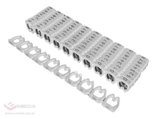 Oznaczniki kabli 0-9 na kable o śr. 4-5.5mm białe ALANTEC