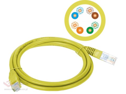 Patch-cord U/UTP kat.5e PVC 5.0m żółty ALANTEC