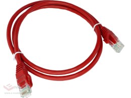 Patch-cord U/UTP kat.6 PVC 0.25m czerwony ALANTEC