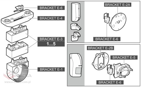 DYSTANS DLA MODUŁOWEGO UCHWYTU DO CZUJEK RUCHU BRACKET-E-3-GY SATEL