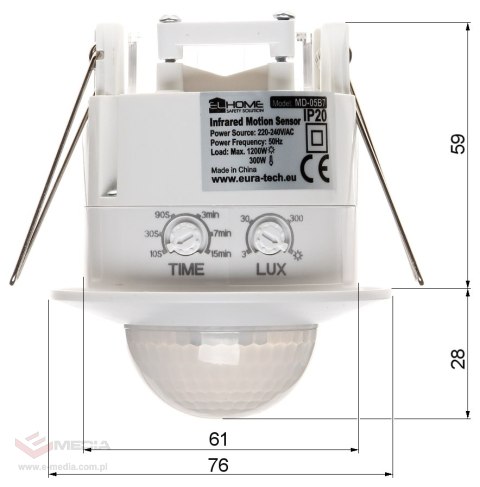 SUFITOWY CZUJNIK RUCHU MD-05B7 AC 230V