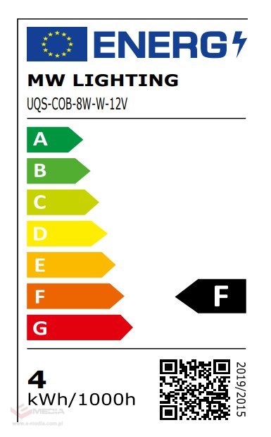 TAŚMA LED LED-COB-12V/8W-CW/5M - 6500 K MW Lighting