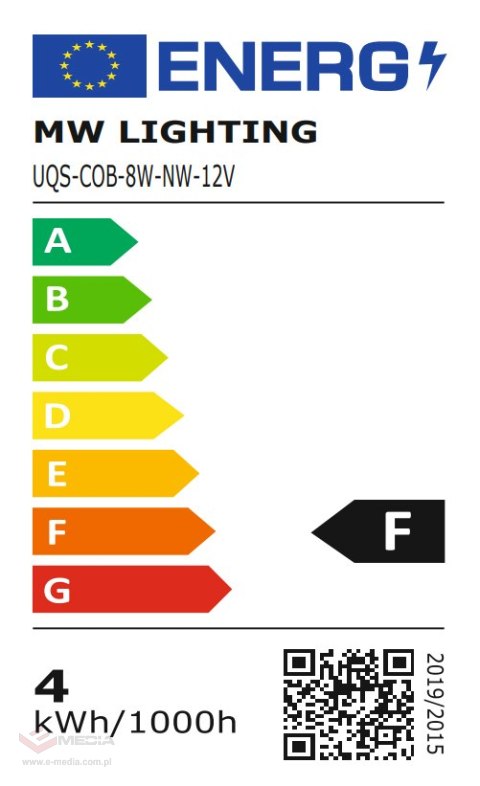 TAŚMA LED LED-COB-12V/8W-NW/5M - 4000 K MW Lighting