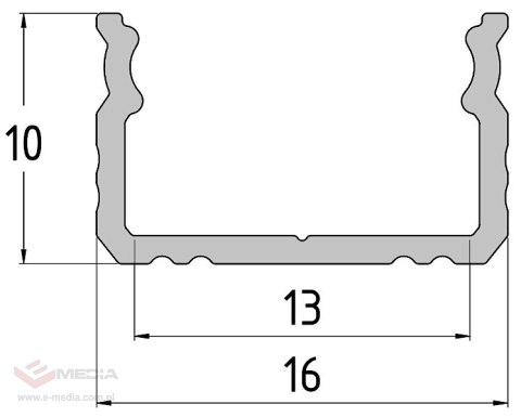 PROFIL Z KLOSZEM DO TAŚM LED PR-LED/SB2/2M NATYNKOWY CZARNY