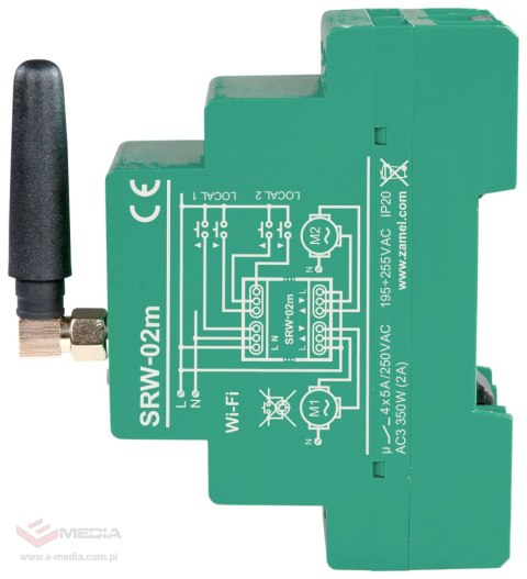 INTELIGENTNY STEROWNIK ROLET SRW-02M Wi-Fi 230 V AC ZAMEL