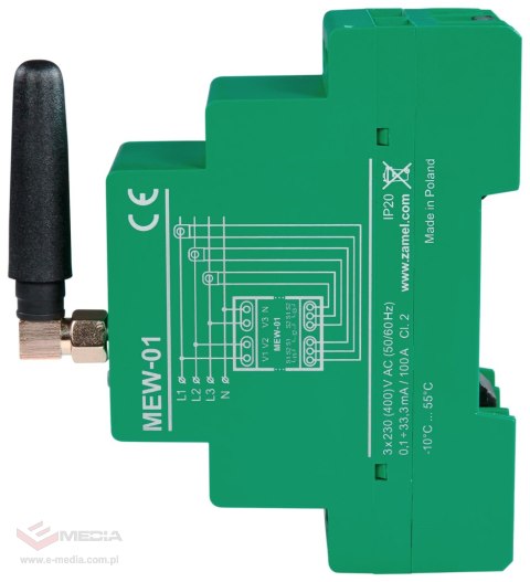 MONITOR ENERGII ELEKTRYCZNEJ MEW-01/1F SUPLA JEDNOFAZOWY ZAMEL