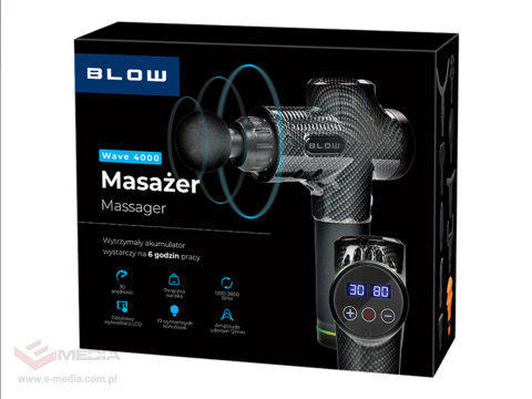 Massage gun massager BLOW Wave 4000 + 10 tips + case