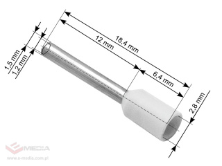 Konektor izolowany tulejka 0,75/12 biała 100 szt.