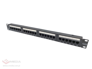 24-Port UTP5e 1HE 19" Patchpanel ohne Ablage